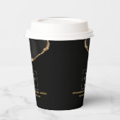 Luxe Business Logo Event Promotional Black Marble Pappbecher (Links)