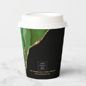 Luxe Business Logo Event Promotional Green Marble Pappbecher (Vorderseite)
