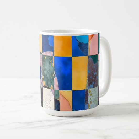Luxe Checkerboard Vorhang Kaffeetasse (VorderseiteRechts)