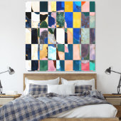 Luxe Checkerboard Vorhang Leinwanddruck (Insitu (Schlafzimmer))