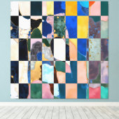 Luxe Checkerboard Vorhang Leinwanddruck (Insitu (Holzboden))