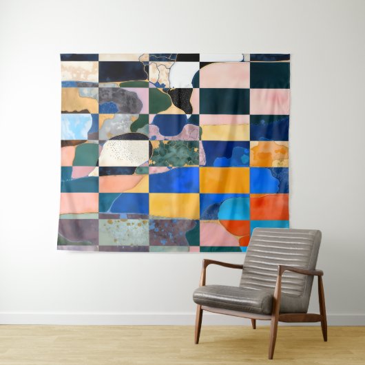 Luxe Checkerboard Vorhang Wandteppich (Beispiel (Horizontal))