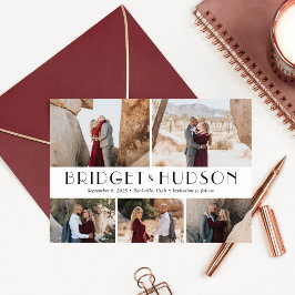 Luxe Collage Editable Color Save the Date Card Dankeskarte