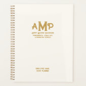 Luxe Company Ivory und Gold 3 Letter Monogram Logo Planer (Vorderseite)