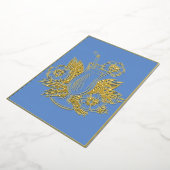 Luxe Cornflower Blue Gold Cocktail Party Menü (Gedreht)