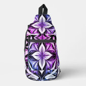 Luxe Deko Black Magenta White Crossbody Bag (Vorderseite)