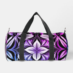 Luxe Deko Black Magenta White Duffle Bag