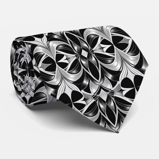 Luxe Deko Black & White Krawatte (Gerollt)