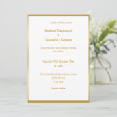 LUXE DELICATE GOLD LACE TIARA WEDING INVITATION EINLADUNG (Stehend Vorderseite)