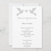 Luxe Diamond Liebe Dove Wedding 2 Einladung (Vorderseite)
