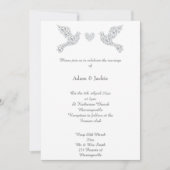 Luxe Diamond Liebe Dove Wedding Einladung (Vorderseite)