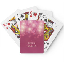 Luxe Dunkelrosa Glamour Bokeh Glitzern mit Namen