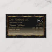 Luxe dunkle Goldrahmen-Braune Farbe Cool mit Logo Visitenkarte (Rückseite)