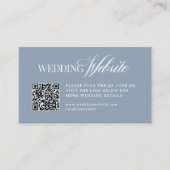 Luxe Dusty Blue | Hochzeitswebsite QR Code Begleitkarte (Vorderseite)