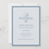 Luxe Dusty Blue mit RSVP-QR-Code | Hochzeit Einladung (Vorderseite)