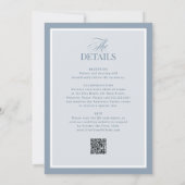 Luxe Dusty Blue mit RSVP-QR-Code | Hochzeit Einladung (Rückseite)
