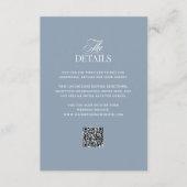 Luxe Dusty Blue | QR Code Wedding Guest Details Begleitkarte (Vorderseite)