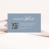 Luxe Dusty Blue | Wedding Website QR Code Begleitkarte
