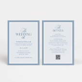 Luxe Dusty Blue with RSVP QR Code | Wedding Einladung