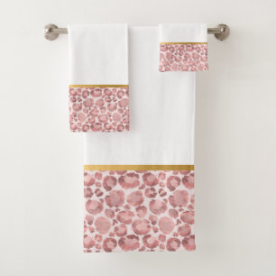 LUXE DUSTY PINK LEOPARD BADEZIMMER TOWEL SET