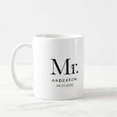 Luxe Elegance | Black and White Mr. Wedding Date Kaffeetasse (Links)