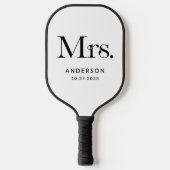 Luxe Elegance Black and White Mrs. | Hochzeit Pickleball Schläger (Vorderseite)