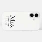 Luxe Elegance | Black and White Mrs. Wedding Date Case-Mate iPhone Hülle (Rückseite (Horizontal))