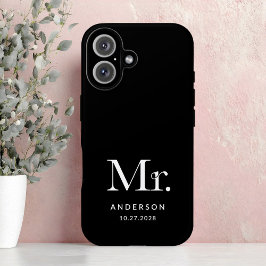 Luxe Elegance | Black Mister and Wedding Date iPhone 16 Hülle