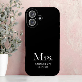Luxe Elegance | Black Mrs. and Wedding Date iPhone 16 Hülle