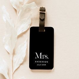 Luxe Elegance | Black Mrs. and Wedding Date Gepäckanhänger