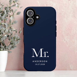Luxe Elegance Blauer Marsch und Hochzeitstag iPhone 16 Hülle