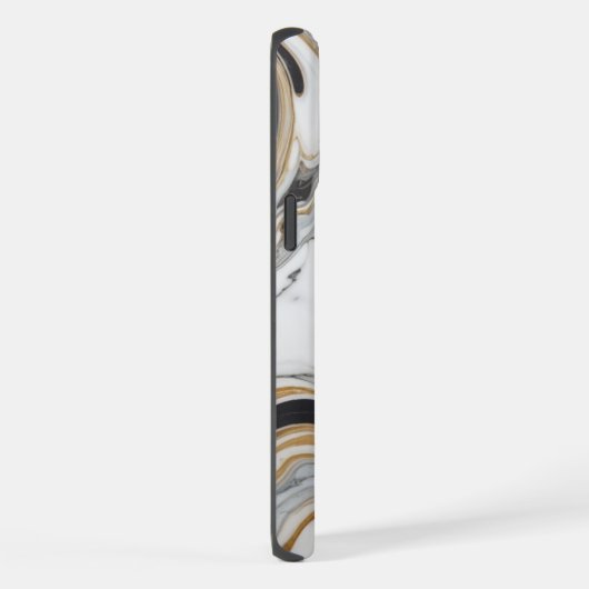 Luxe Elegance Brushed Marmor Textur Print iPhone Hülle (Rechte Seite)