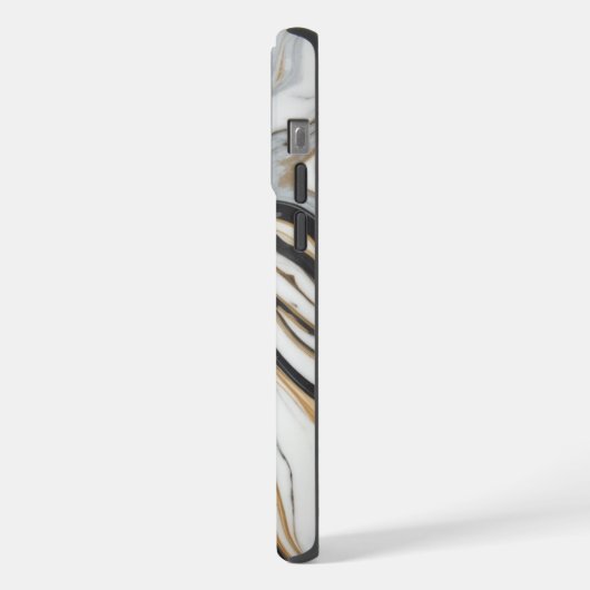 Luxe Elegance Brushed Marmor Textur Print iPhone Hülle (Linke Seite)