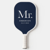 Luxe Elegance Navy Blue | Minister und Hochzeitsta Pickleball Schläger (Rückseite)