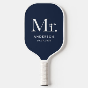 Luxe Elegance Navy Blue   Minister und Hochzeitsta Pickleball Schläger