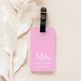 Luxe Elegance | Pink Mrs. and Wedding Date Gepäckanhänger
