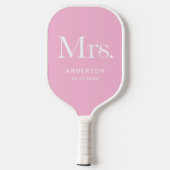Luxe Elegance Pink | Mrs. Wedding Date Pickleball Schläger (Rückseite)