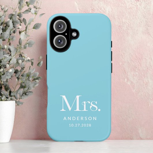Luxe Elegance | Robin Egg Blue Frau Wedding Date Case-Mate iPhone Hülle