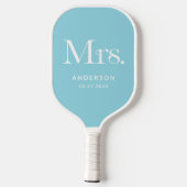 Luxe Elegance Robin Egg Blue | Mrs. Wedding Date Pickleball Schläger (Rückseite)