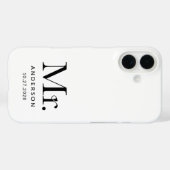 Luxe Elegance | Schwarz-Weiß-Mister-Hochzeit Case-Mate iPhone Hülle (Rückseite (Horizontal))