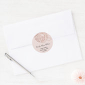 LUXE ELEGANT BLUSH PINK ROSE GOLD FLORAL ADRESSE RUNDER AUFKLEBER (Umschlag)
