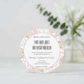LUXE ELEGANT BLUSH PINK ROSE GOLD FLORAL WEDD EINLADUNG (Stehend Vorderseite)
