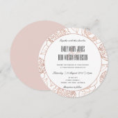 LUXE ELEGANT BLUSH PINK ROSE GOLD FLORAL WEDD EINLADUNG (Vorne/Hinten)