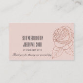 LUXE ELEGANT BLUSH PINK ROSE GOLD FLORAL WEDD PLATZKARTE (Rückseite)