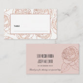 LUXE ELEGANT BLUSH PINK ROSE GOLD FLORAL WEDD PLATZKARTE (Vorne/Hinten)