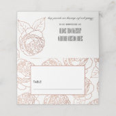 LUXE ELEGANT BLUSH PINK ROSE GOLD FLORAL WEDD PLATZKARTE (Außenseite Aufgefaltet)
