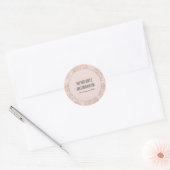 LUXE ELEGANT BLUSH PINK ROSE GOLD FLORAL WEDD RUNDER AUFKLEBER (Umschlag)