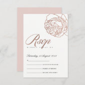 LUXE ELEGANT BLUSPINK ROSE GOLD FLORAL UAWG RSVP KARTE (Vorne/Hinten)