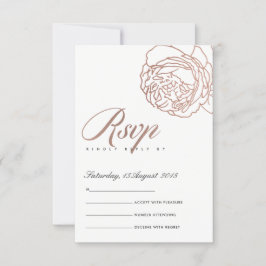 LUXE ELEGANT BLUSPINK ROSE GOLD FLORAL UAWG RSVP KARTE