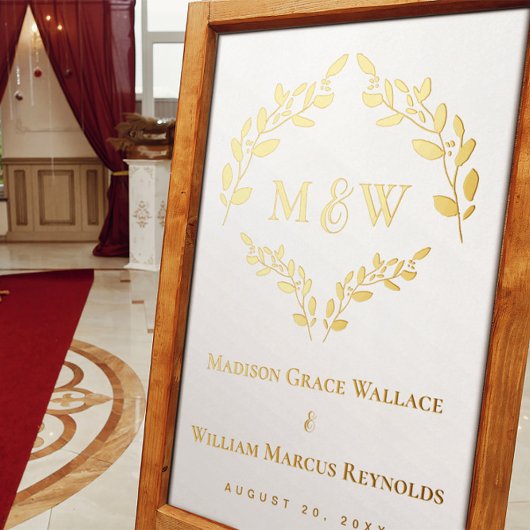 Luxe Elegant Monogram Hochzeitsstift Wappen Keepak Foliendrucke